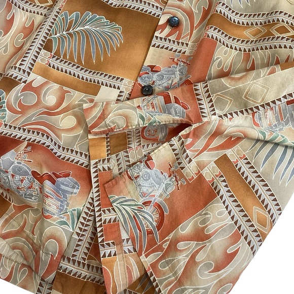 Vintage Harley-Davidson by Tori Richard Hawaiian Shirt Flames Motorcycles Palms - Picture 5 of 9